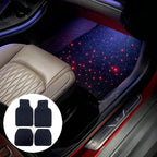 Car Fiber Optic Floor Mats Full Set of 4 Pieces with Starlight Effect