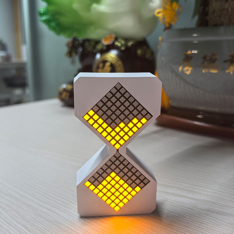 Cyber-style LED electronic sand timer: gravity-sensing, 1-30min countdown, tech decompression toy